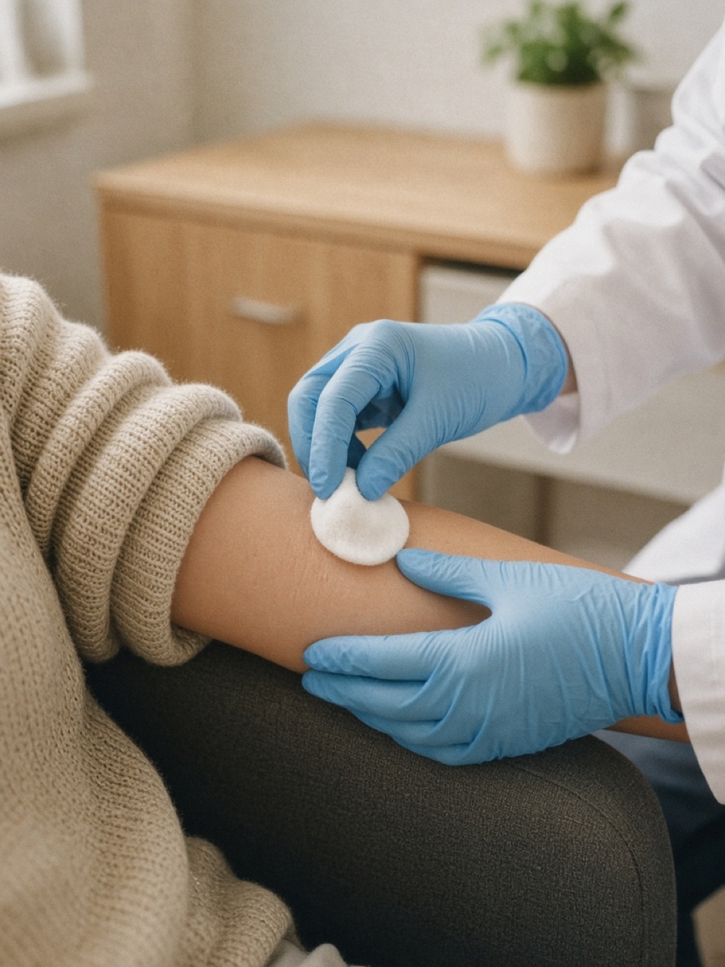 A blood draw for a lab panel